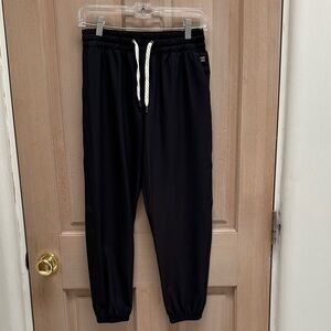 Black Jogger Pants with White Drawstring
